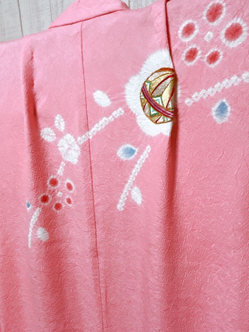 豪華逸品♡七五三　総刺繍　絞り　正絹　女の子　フルセット　一式　ピンク　髪飾り