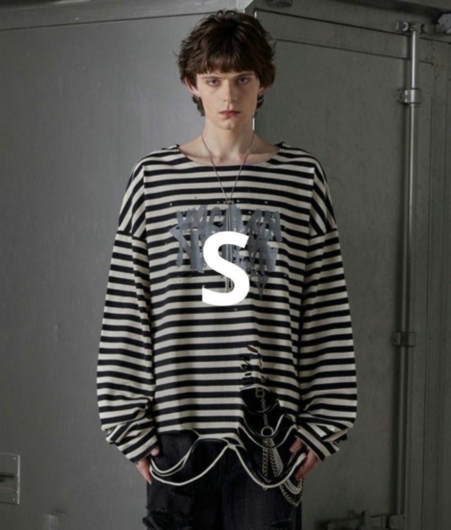 GRANCY】総柄ラインストーングラフィックロンT