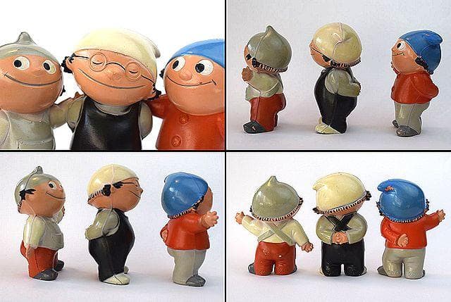 70’s Mainzelmannchen ドイツ ビンテージ ソフビTOY 3個