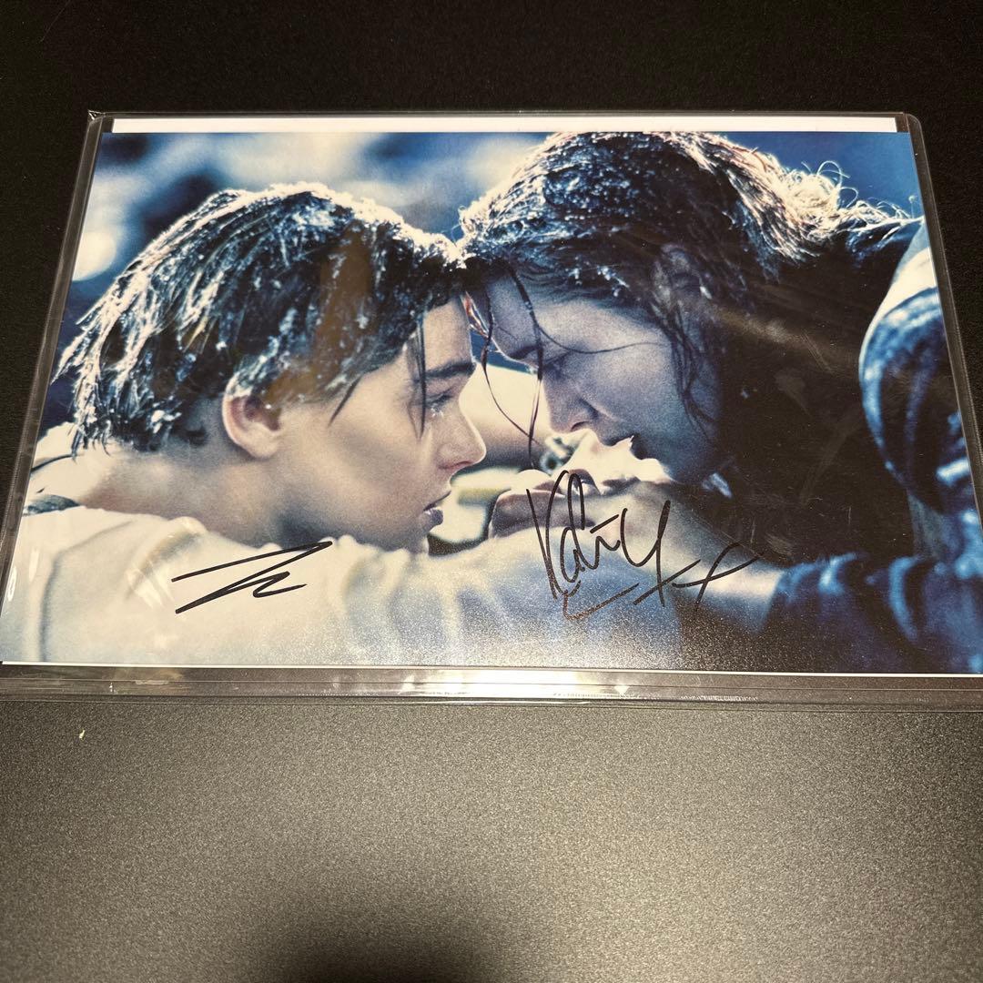 タイタニック サイン入り 写真 レオナルド・ディカプリオ ケイト