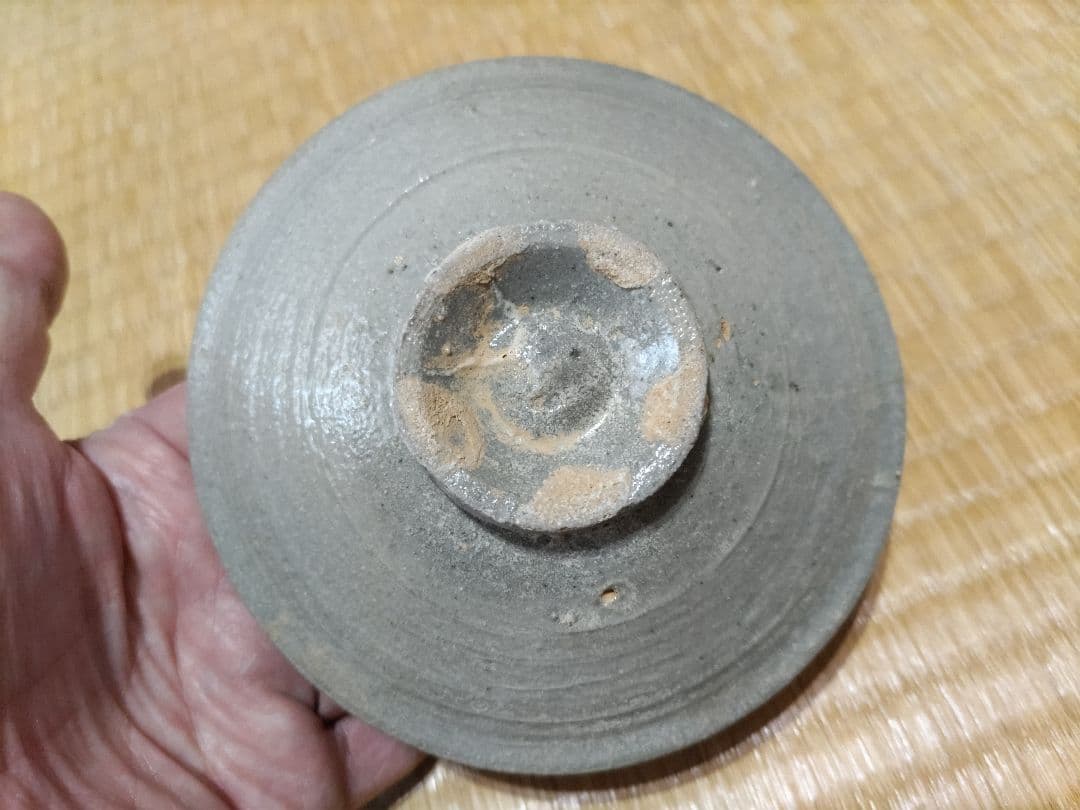 李朝　輪線状の　刷毛目　皿（12.3cm）良品！