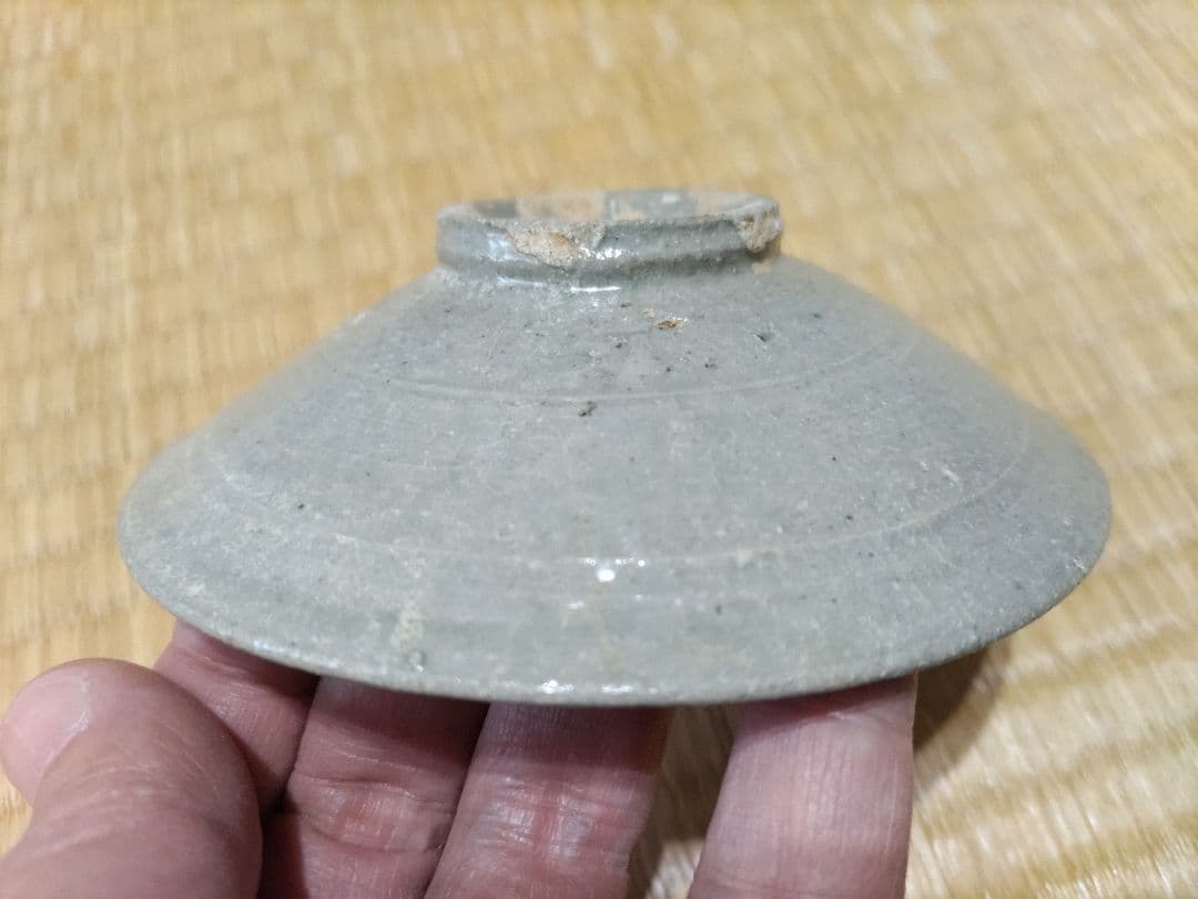 李朝　輪線状の　刷毛目　皿（12.3cm）良品！