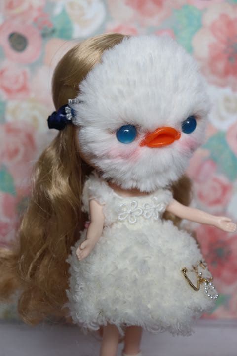 アヒルのお面　ミディブライス アウトフィット　編みぐるみ　ブライス