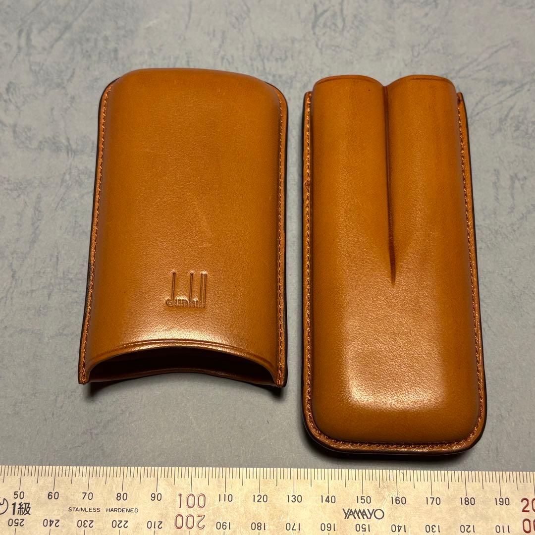 dunhill レザー　シガーケース ブラウン　スペイン製
