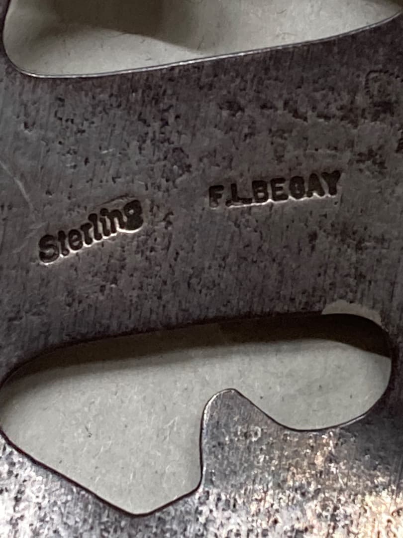 刻印 インディアン F.L.BEGAY インレイ ターコイズ シルバー バングル