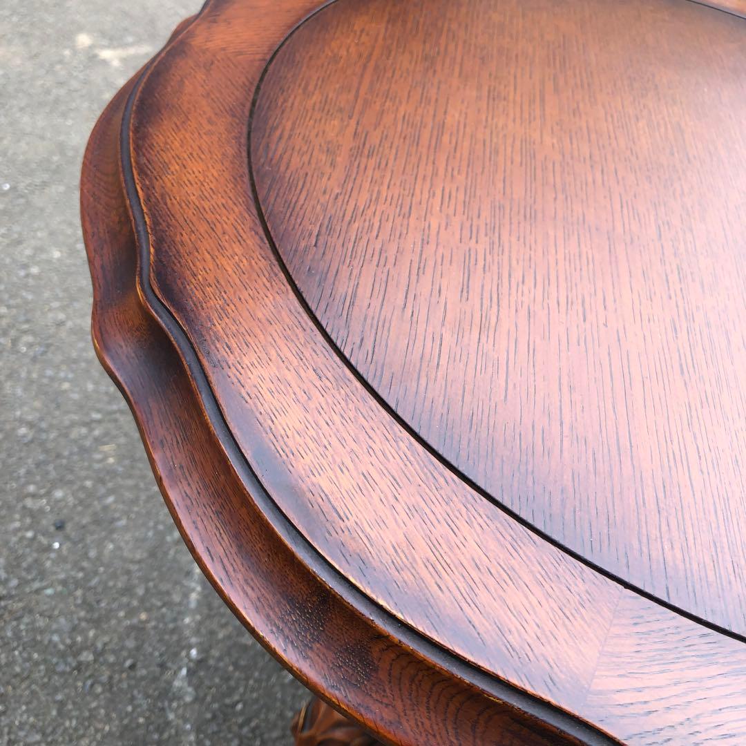 マホガニー無垢材 コーヒーテーブル アンティーク調木彫装飾 美しい