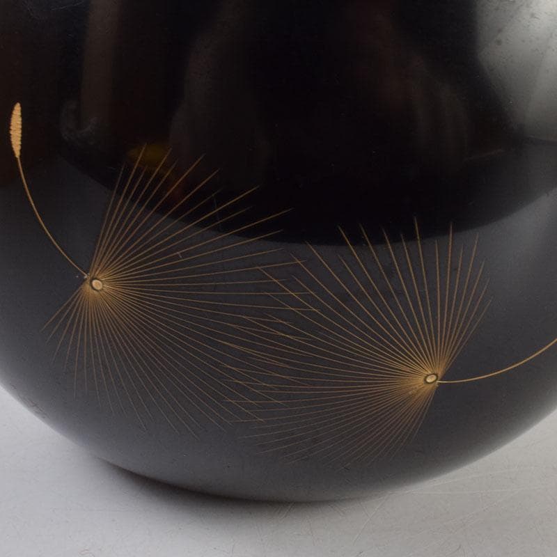 輪島塗　小西啓介作　蒲公英蒔絵　花器　共箱　V　8586