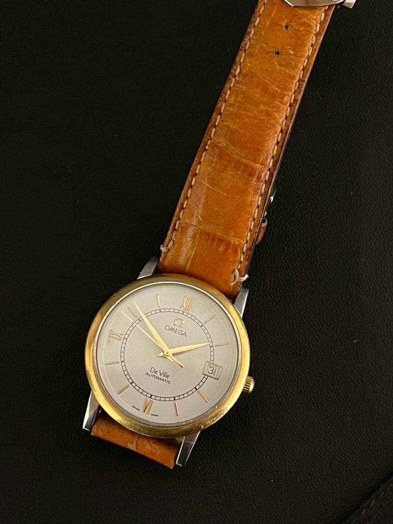 C*a様 オメガ OMEGA デビル プレステージ YGベゼル デイト 自動巻き