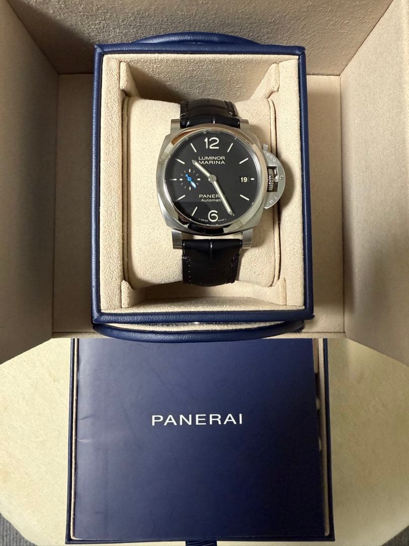 レ*実様 パネライ　ルミノールマリーナクアランタ40mm　箱、保証書、ラバースト