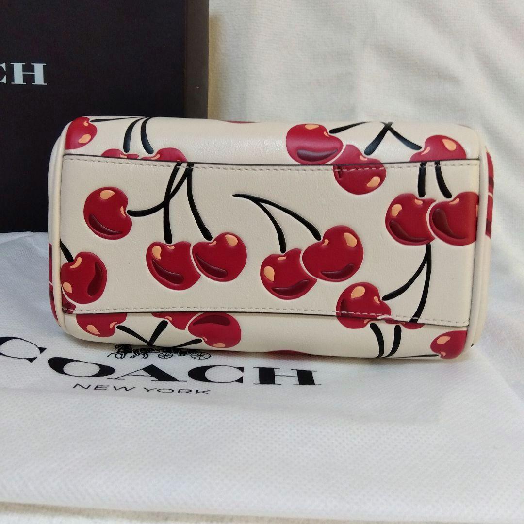 COACH ショルダーバッグ ミニ ローアン クロスボディ チェリー柄 レザー