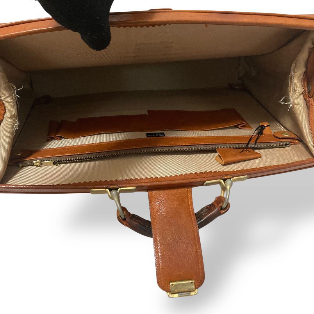 【ヴィンテージ】ポーター　ビジネスバッグ　キャリーケース　キャメル　レザー　本革