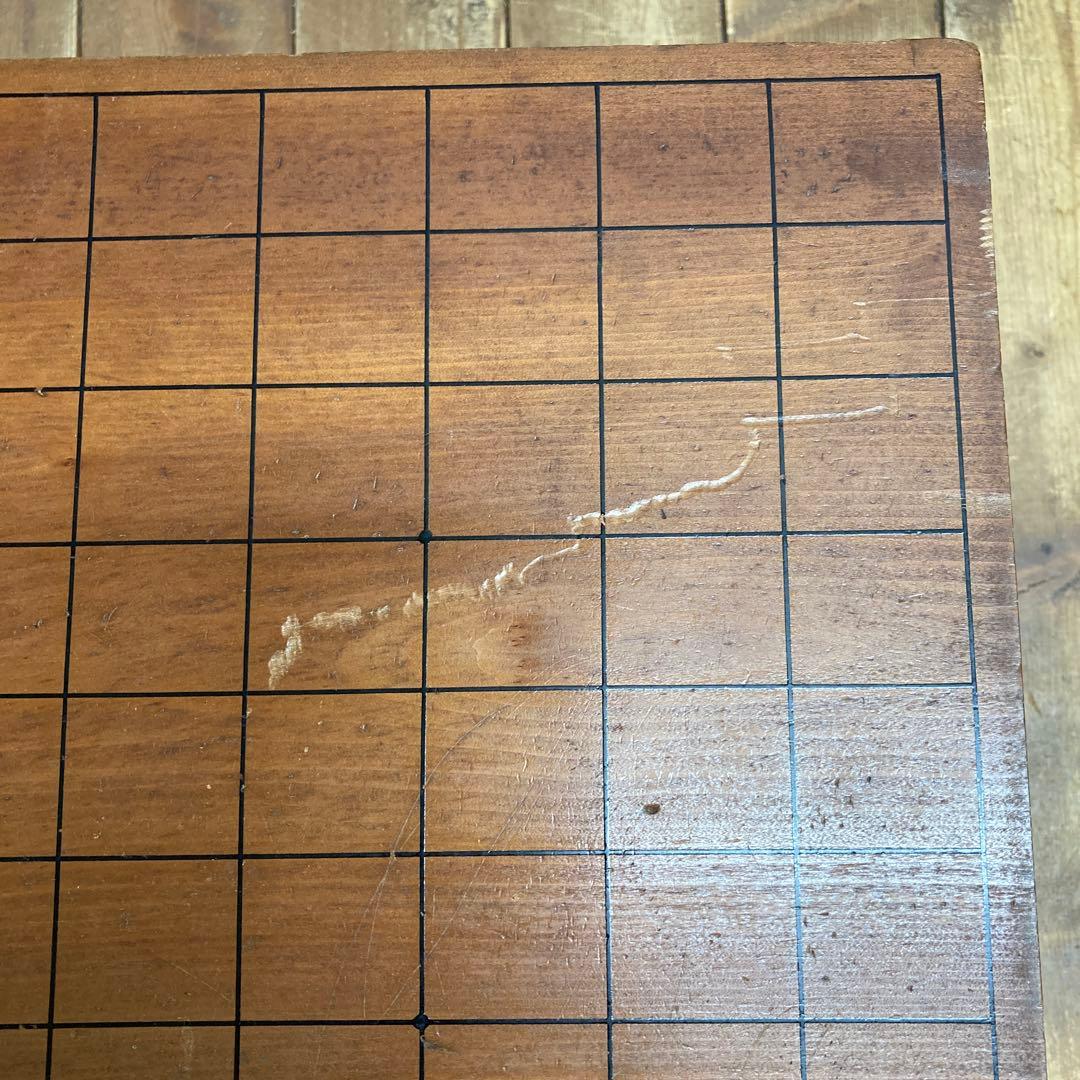 B-4 【味のある古道具】脚付き 将棋盤 ヘソあり 天然木 囲碁 将棋 レトロ
