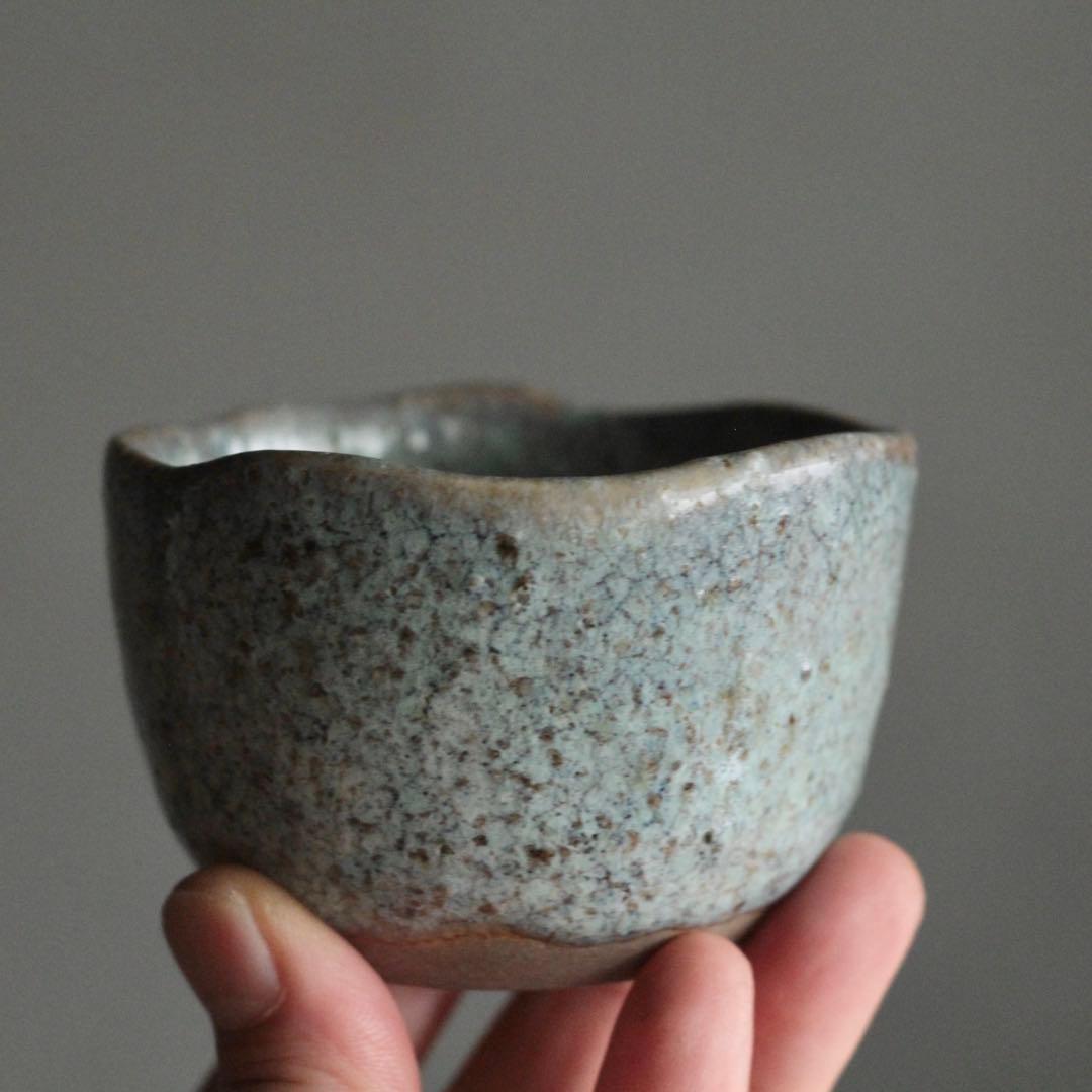 美しい 斑釉 小碗 大ぶり ぐい呑み 古道具 アンティーク