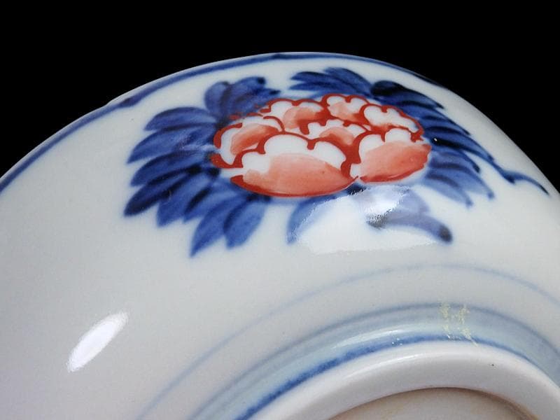 古伊万里 色絵 獅子に波千鳥の図 膾皿 春寒鉢 4客 CZd