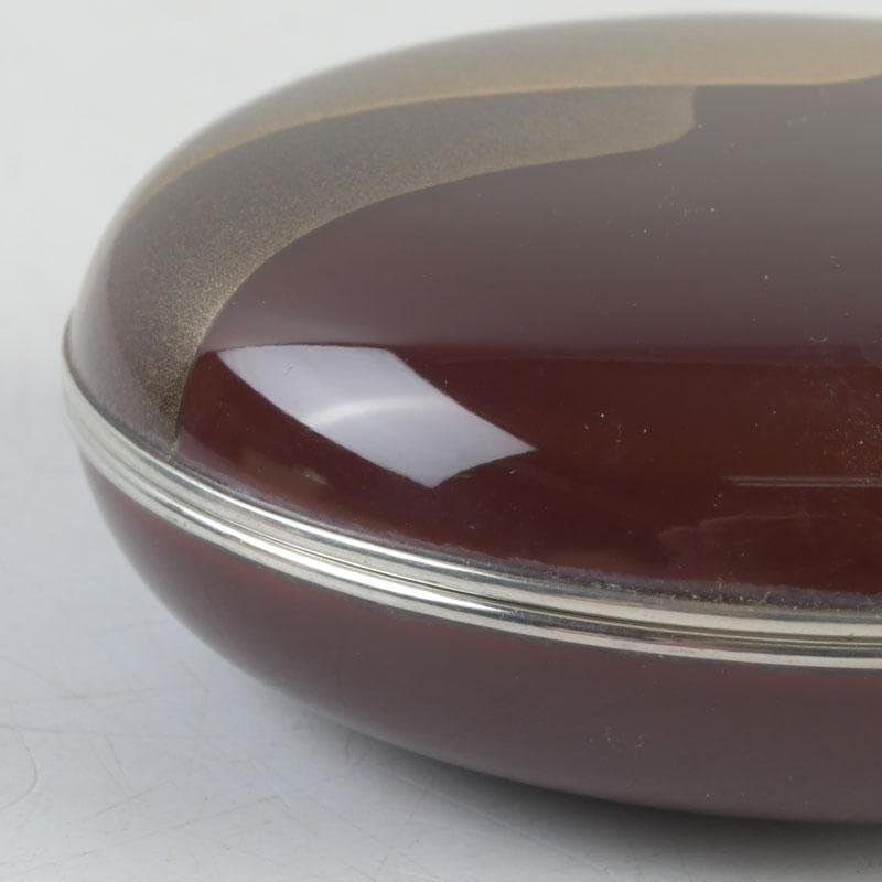 茶道具　山中塗師　新谷清　漆峰作　遠山蒔絵　錫縁　香合　共箱　V　9253