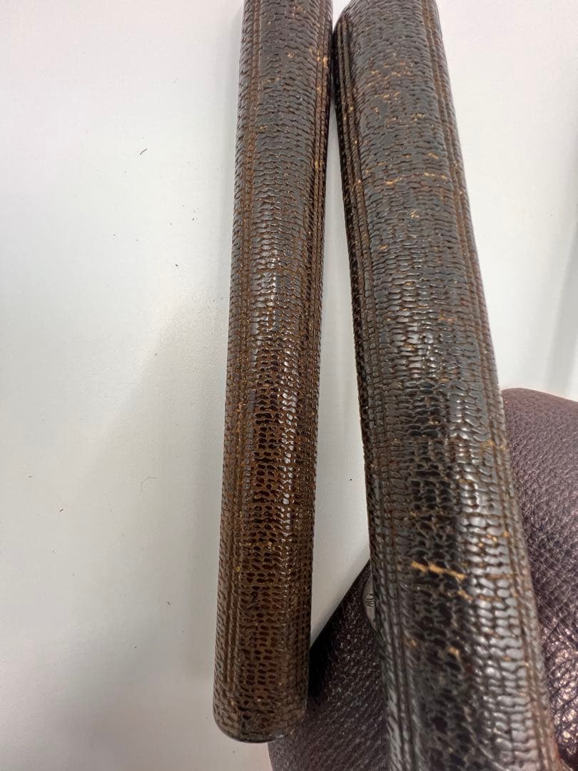 明治〜大正期 人物彫金刻印有 キセル一式 煙管 竹胴 皮袋・筒