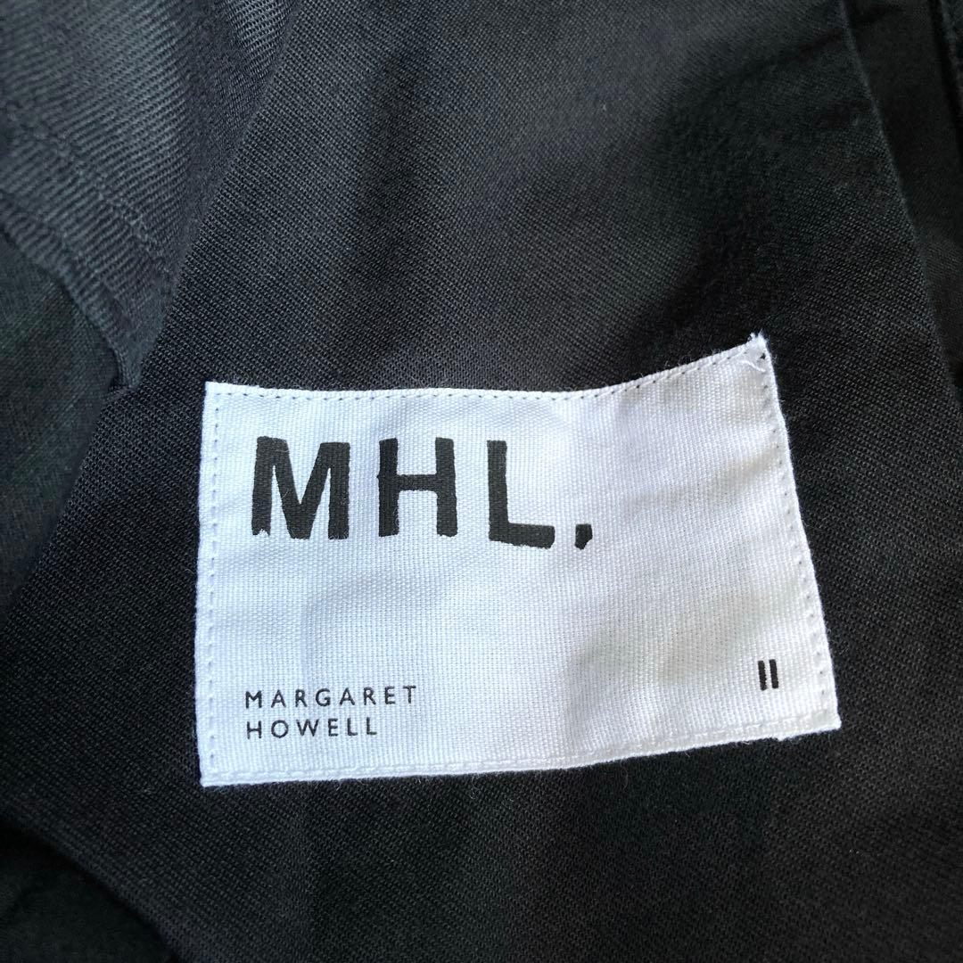 新品タグ MHL. ワイドパンツ SOFT DENSE COTTON 黒 M 2