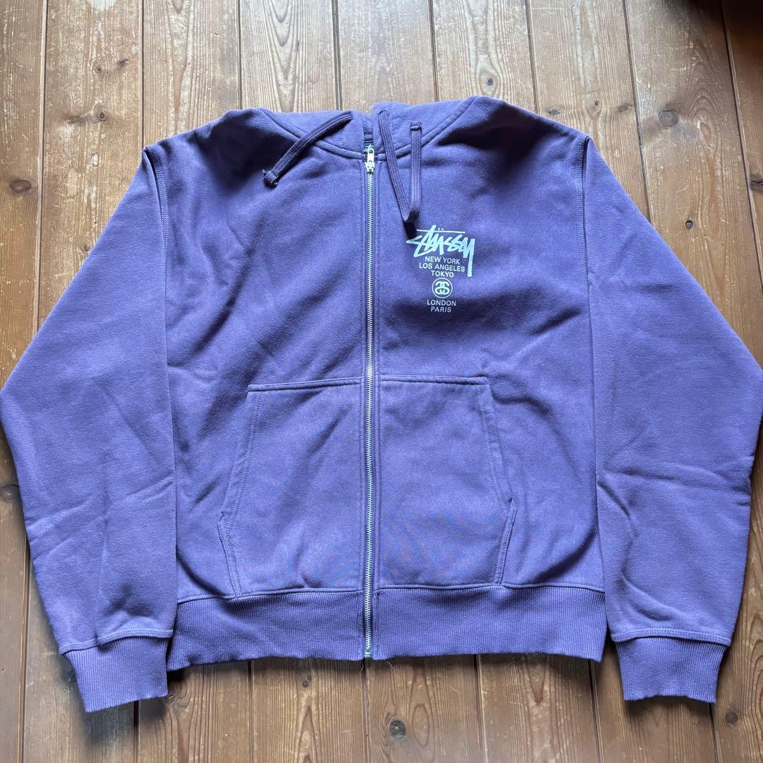 ‼️早い者勝ち‼️美品 Stussy パープル ジップアップパーカー