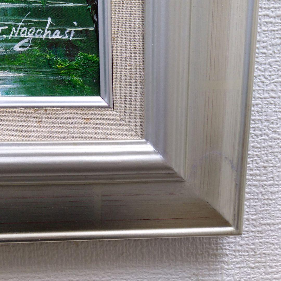 肉質油絵　横　F6号　大正池　額装仕上げ品