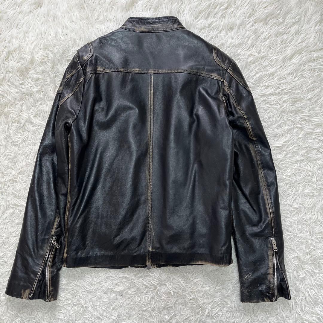 ダニエレ アレッサンドリーニ レザージャケットLシングルライダース