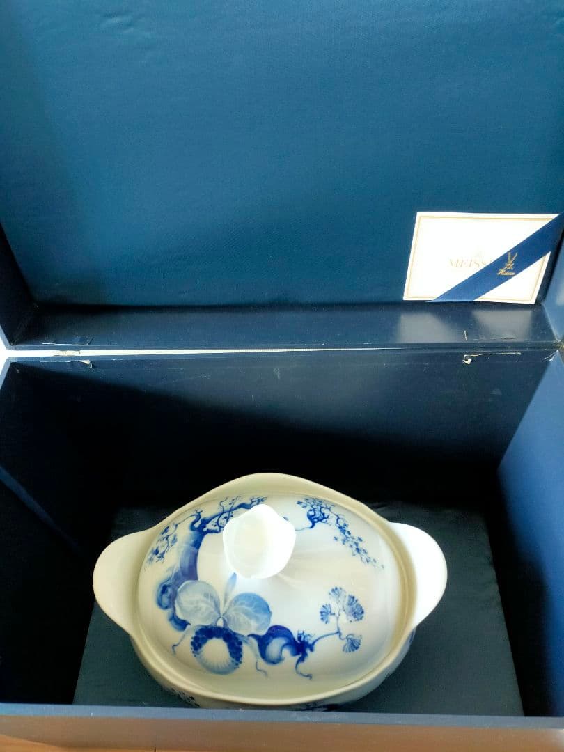 珍品☆美品【MEISSEN】ブルーオーキッド スープチューリン（大