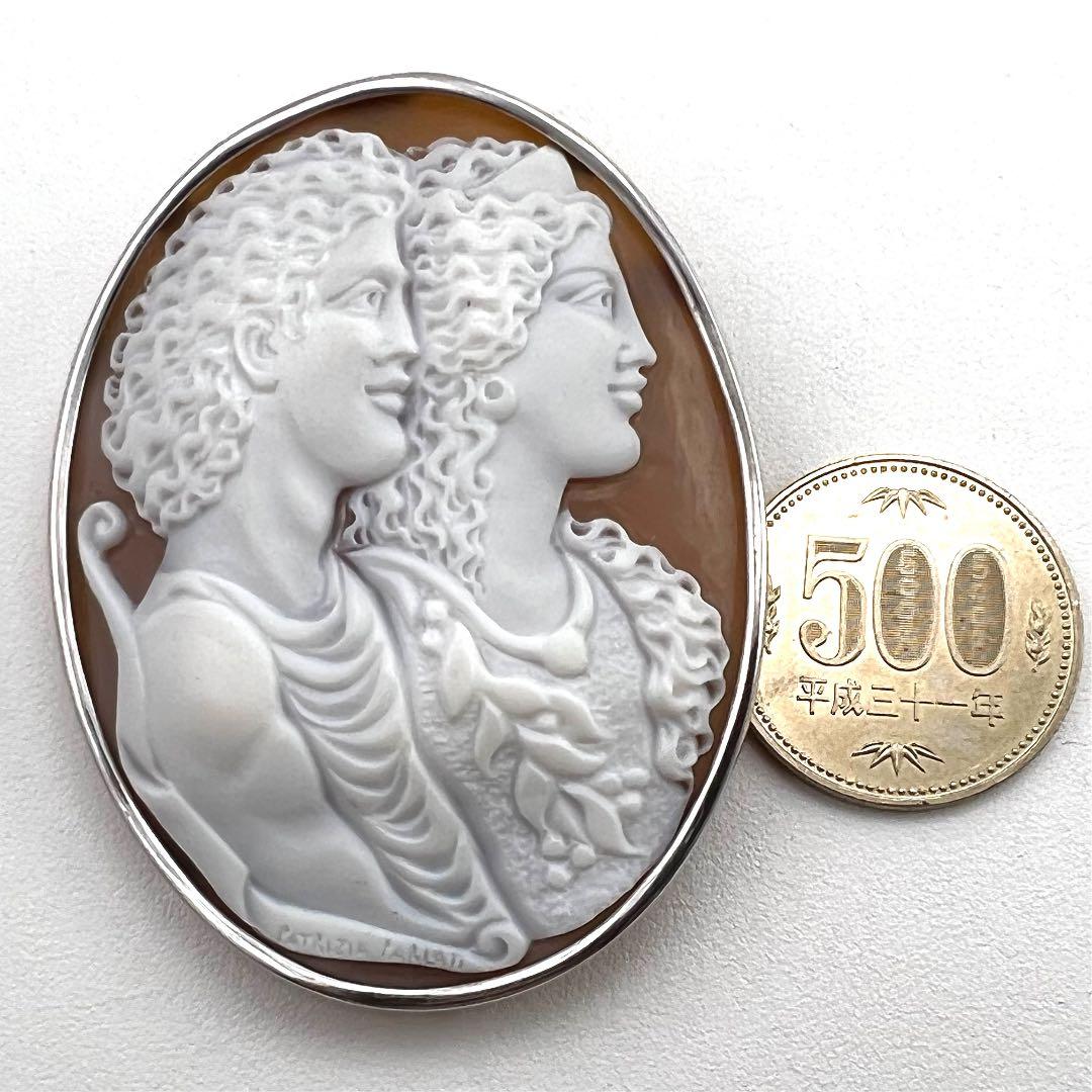 プラチナpm900 枠 K14WGブローチ カメオ パトリシア パルラティ