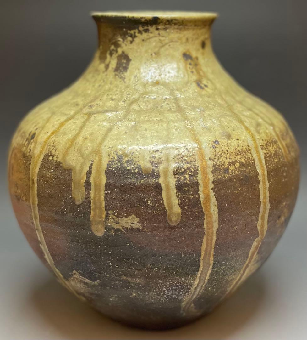 信楽焼　古信楽　壺　在銘　作家作品　b9597