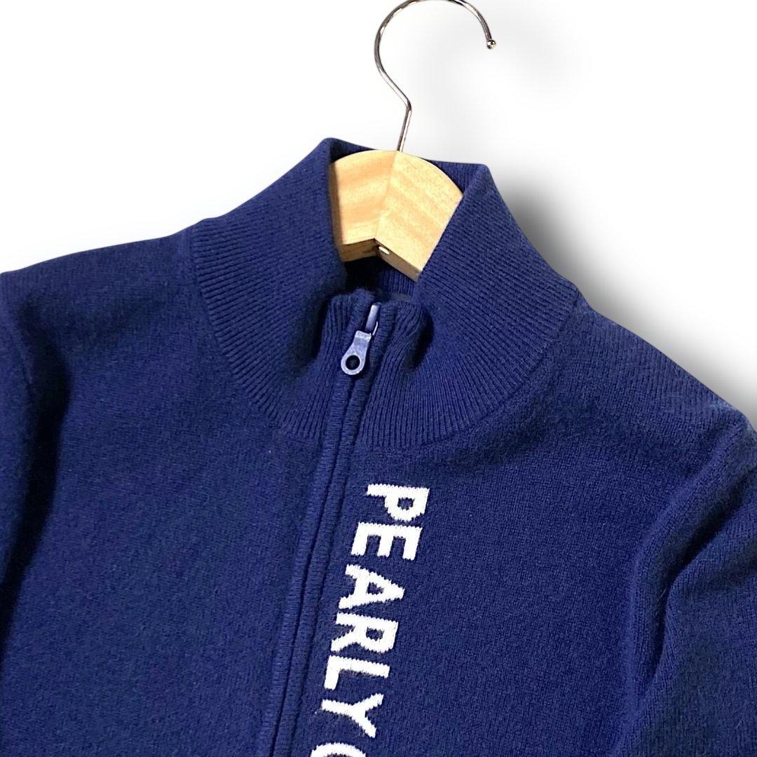 1 パーリーゲイツ 定4.2万 カシミヤ100% ニットブルゾン セーター 紺