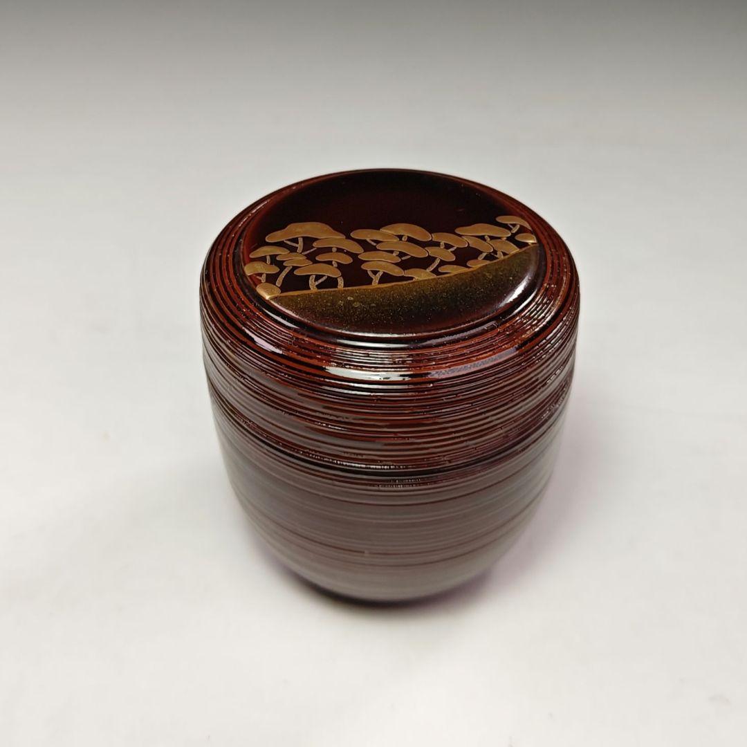 イ675 棗『多田桂寛作』『光琳松蒔絵 中棗 共箱』茶道具