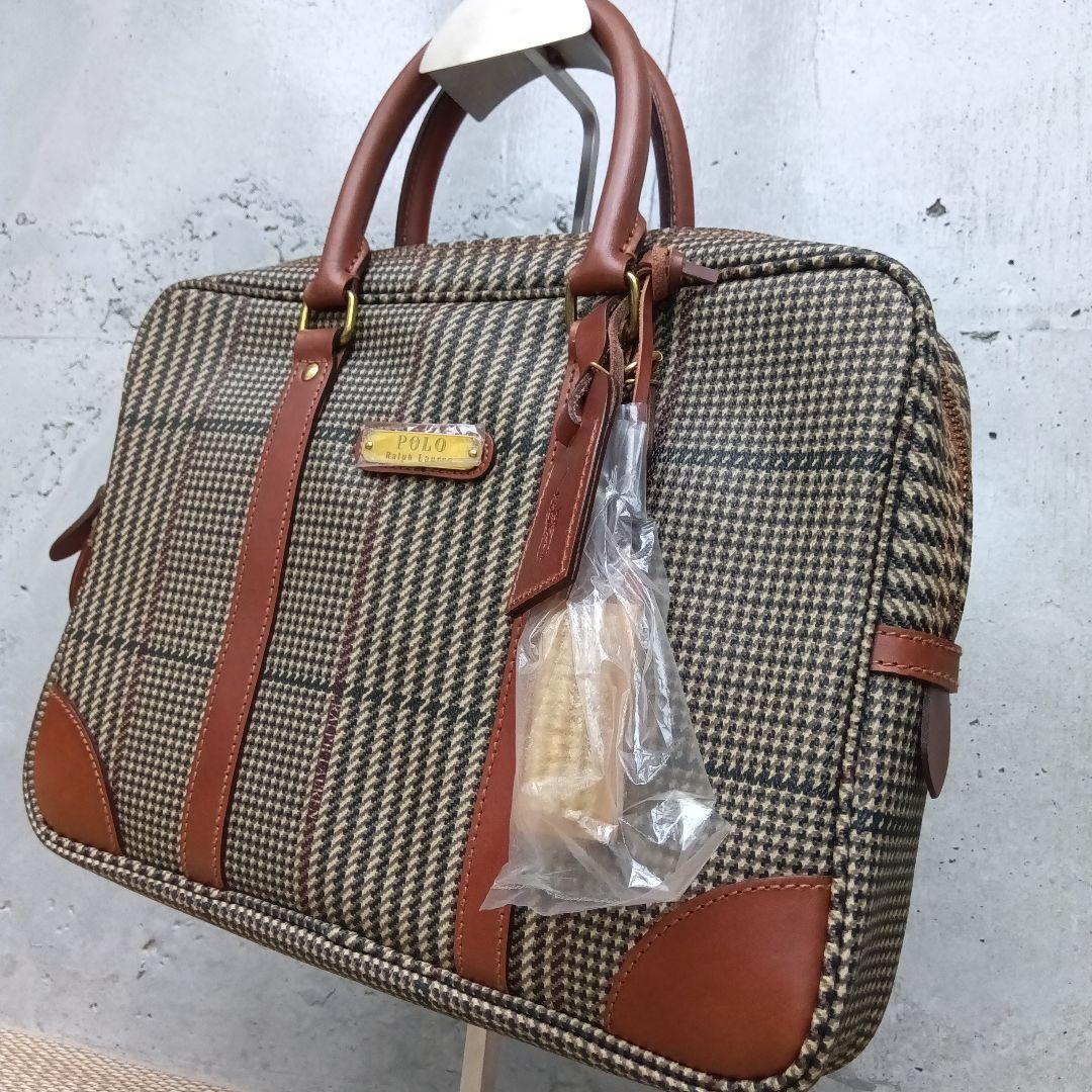 未使用】Ralph Lauren ラルフローレン ビジネスバッグ 千鳥格子