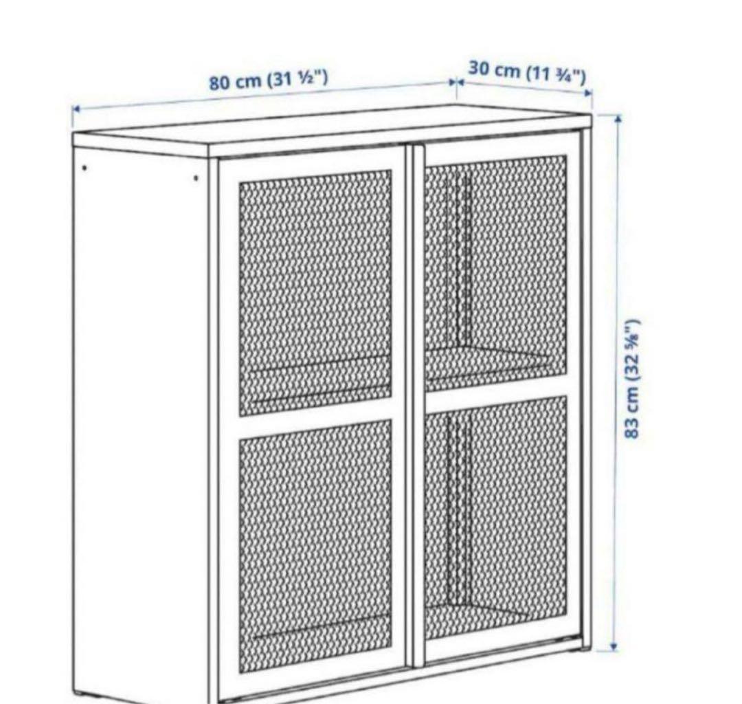 値下げ不可】IKEA イーヴァル ivar グレー 扉付 メッシュ