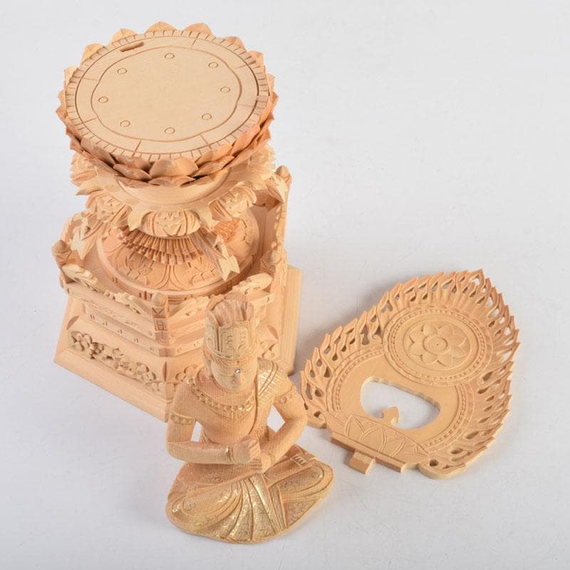 仏教美術 桧彫刻 大日如来像 仏像 華鬘台 C 8882 - メルカリ