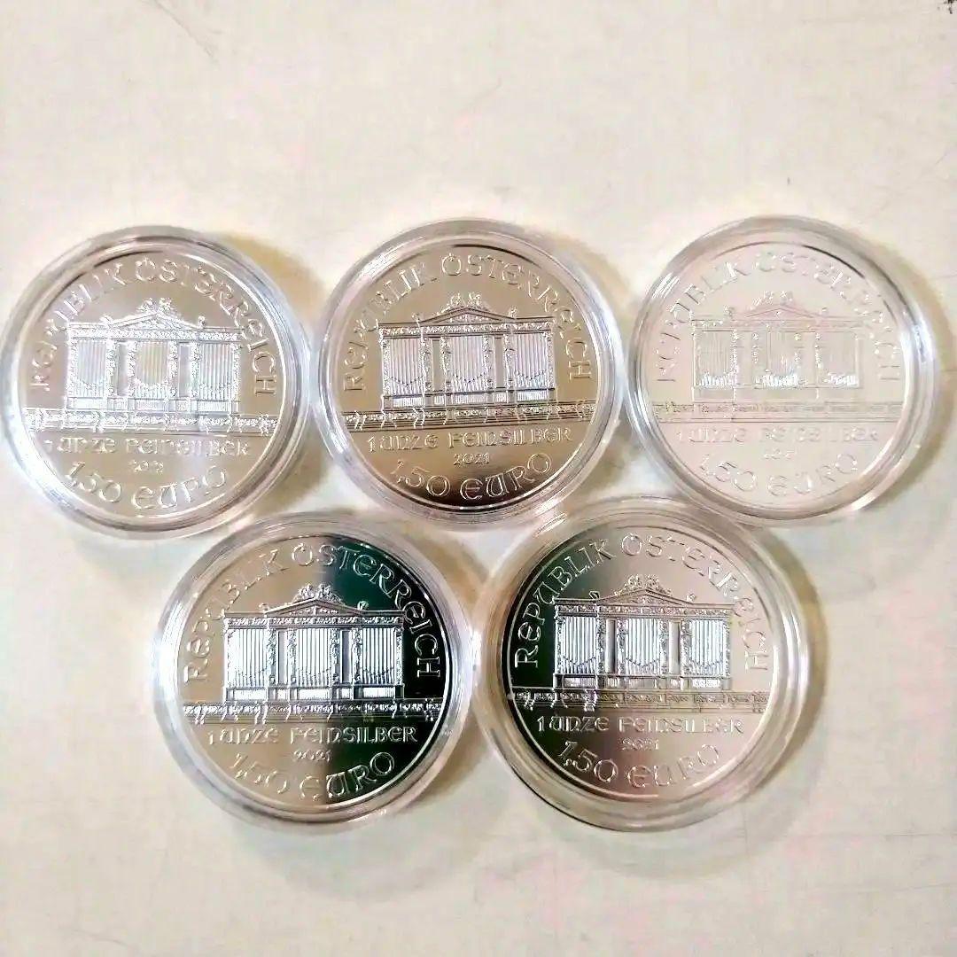 オーストリア2021年 ウィンフィルハーモニー1オンス記念銀貨 5枚セット