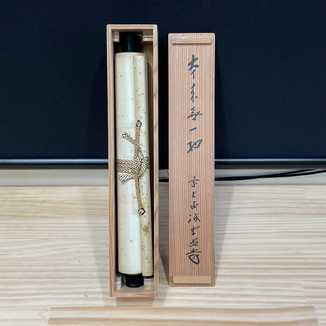 4105 藤井誡堂「本来無一物」 共箱 肉筆 紙本 掛軸 臨済宗 大徳