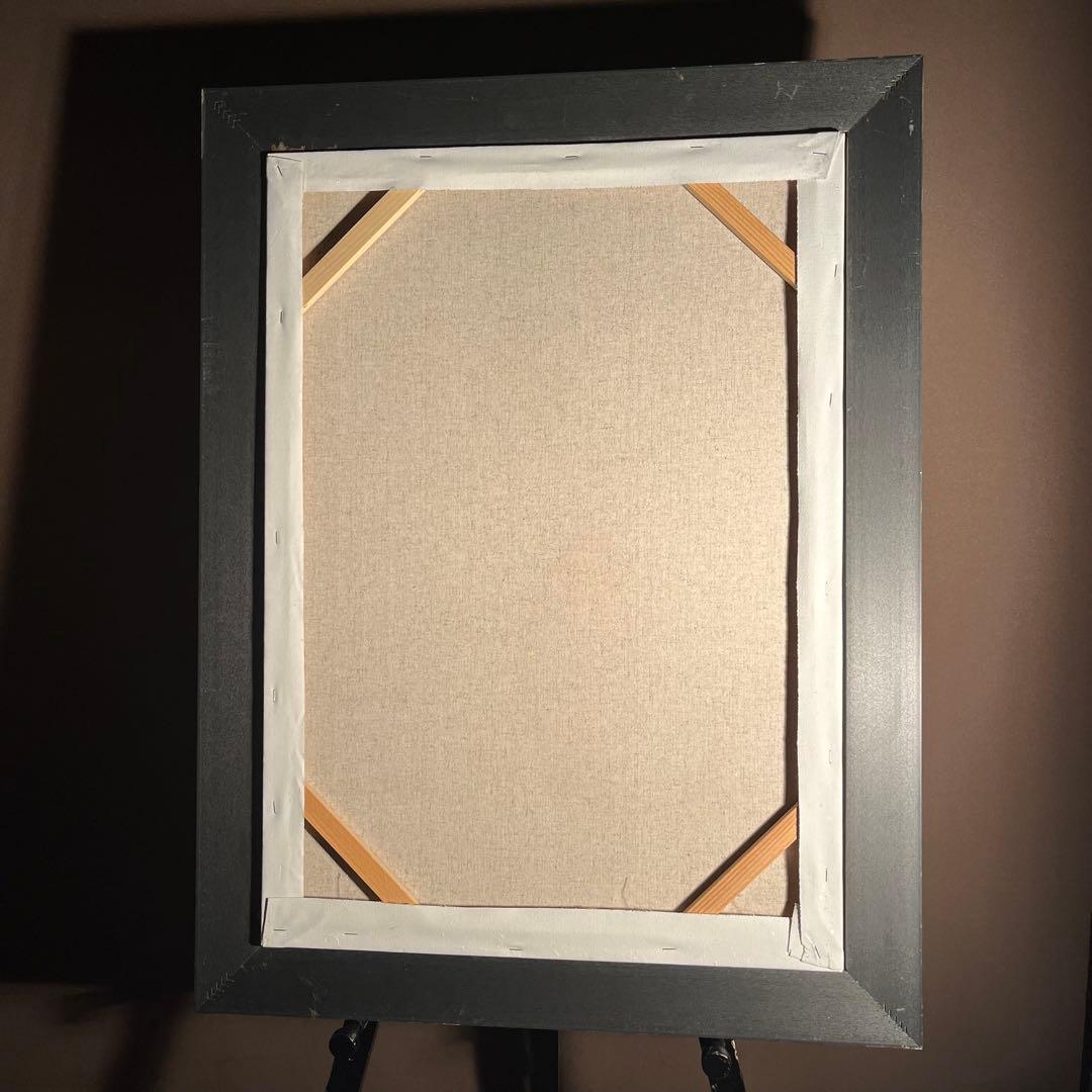 ☆大型絵画☆手書き油絵 鯉の滝登り 額付 絵画 インテリア 開運 金