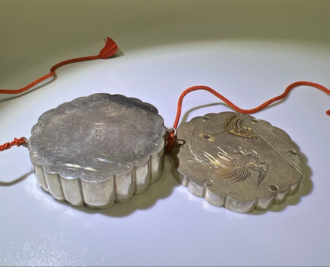 皇室ボンボニエール 鳳凰雅楽火災太鼓 純銀生駒製 共箱付 72g