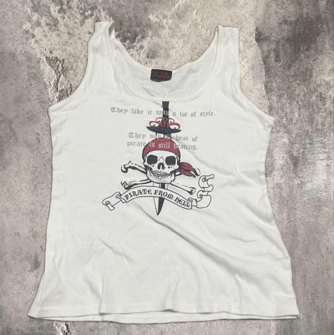 グランジ スカルデザイン y2k タンクトップ - メルカリ