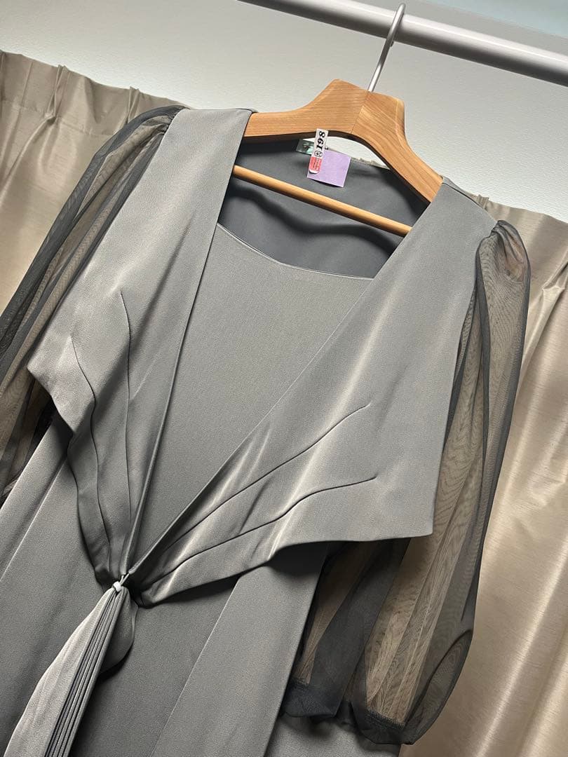 ピーナッツ様専用】冬用：クロスデザインブラウスセットドレス(結婚式