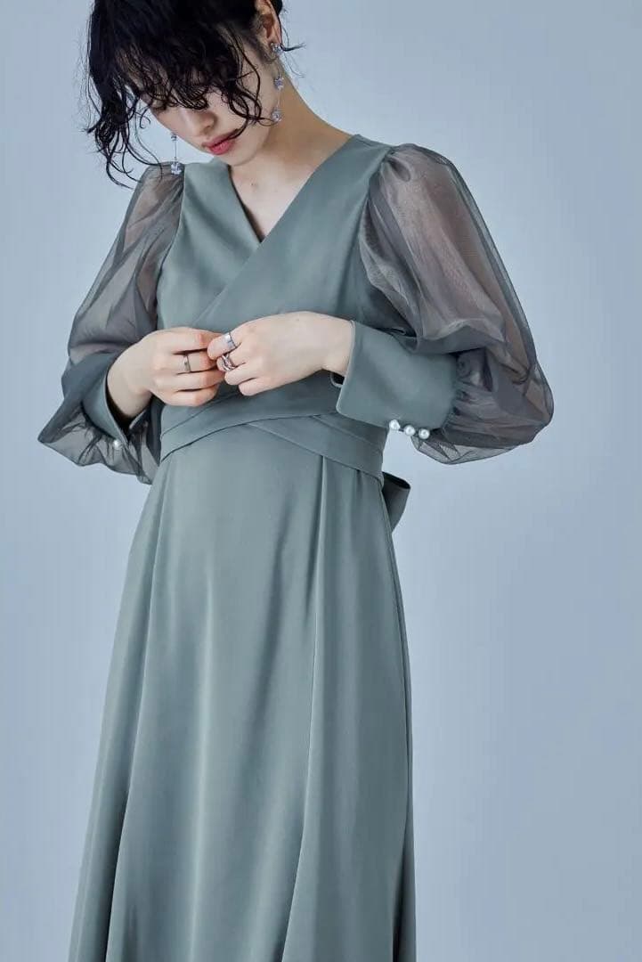 ピーナッツ様専用】冬用：クロスデザインブラウスセットドレス(結婚式