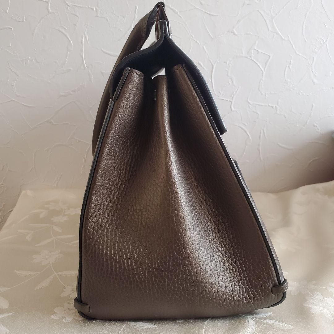 【美品】LONGCHAMP マドレーヌ　ブロンズカラーレザー ハンドバッグ