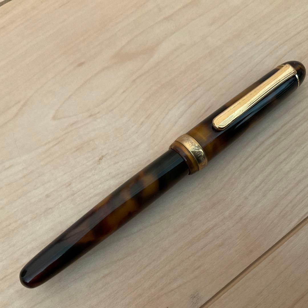 特価　18k プラチナ万年筆　3776 べっ甲　細字　セルロイド 1_000000008955.jpg?1678209904