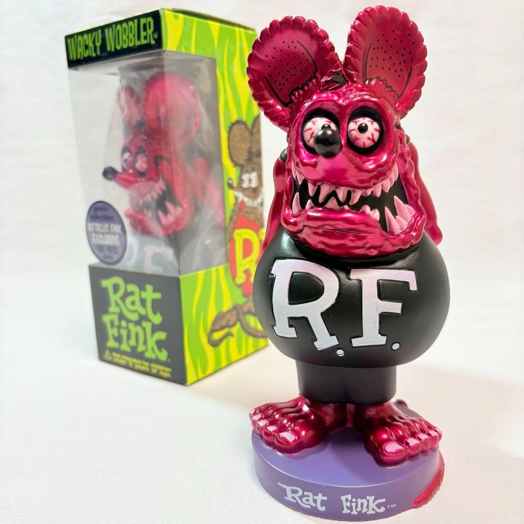 ラットフィンク メタリック ピンク］ボブルヘッド （首振り人形