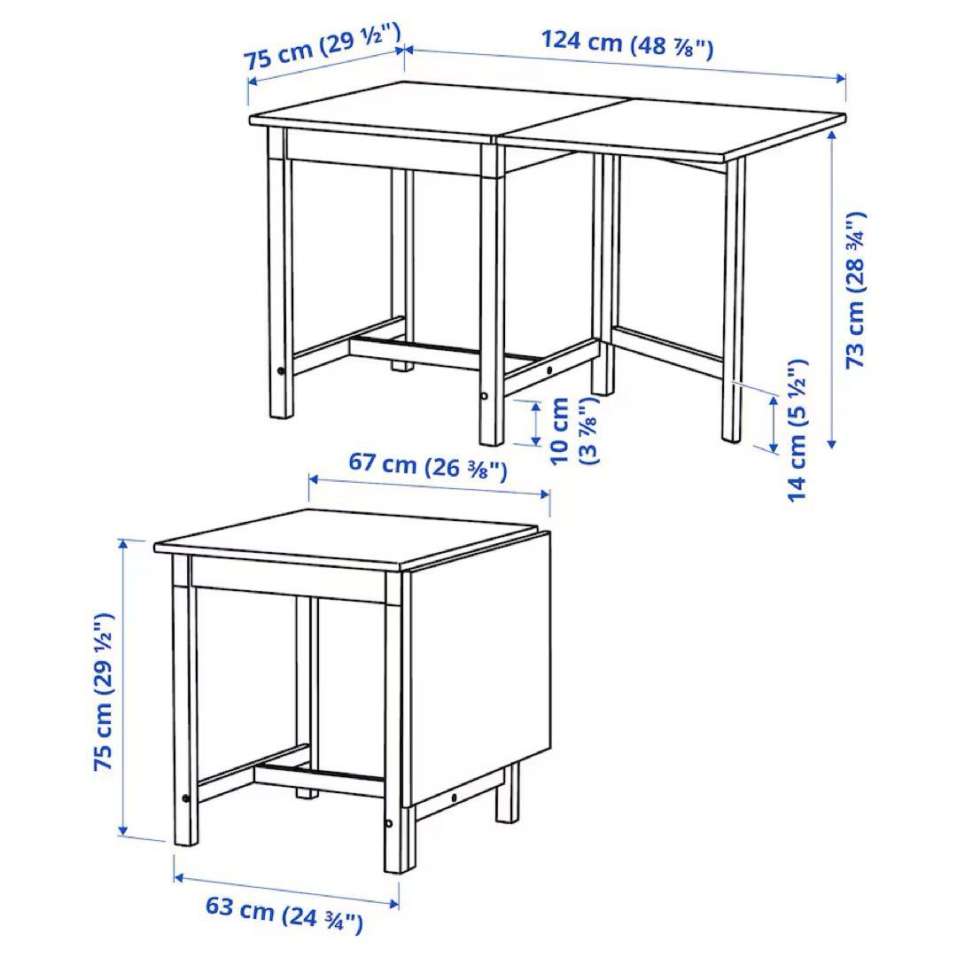 ナチュラル木製折りたたみダイニングテーブル