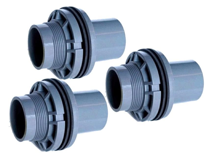 バルブソケット40A 3個セット ゴムパッキン2個付 水槽 給排水