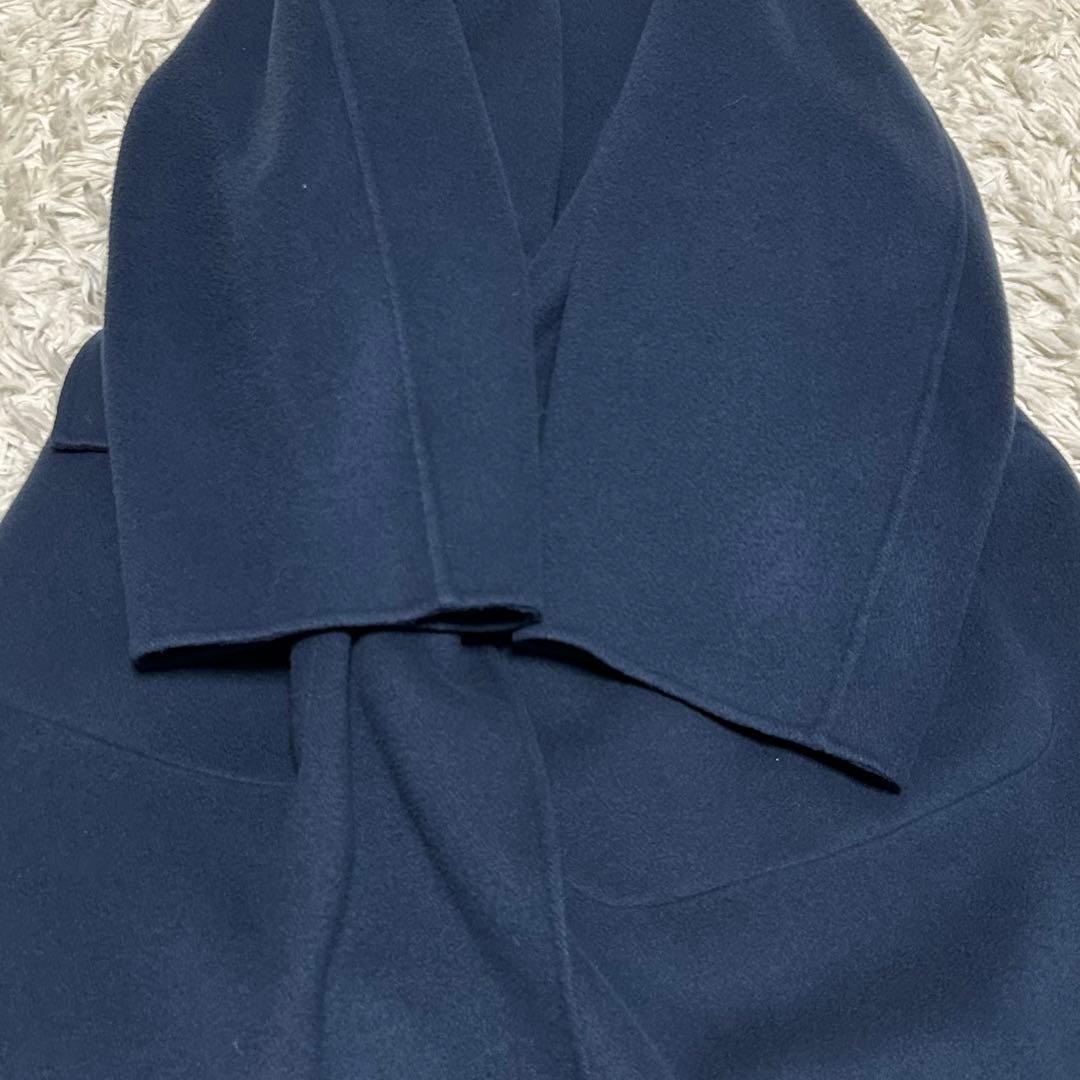 極美品　GALERIE VIE ウールダブルフェイス ストール付ノーカラーコート