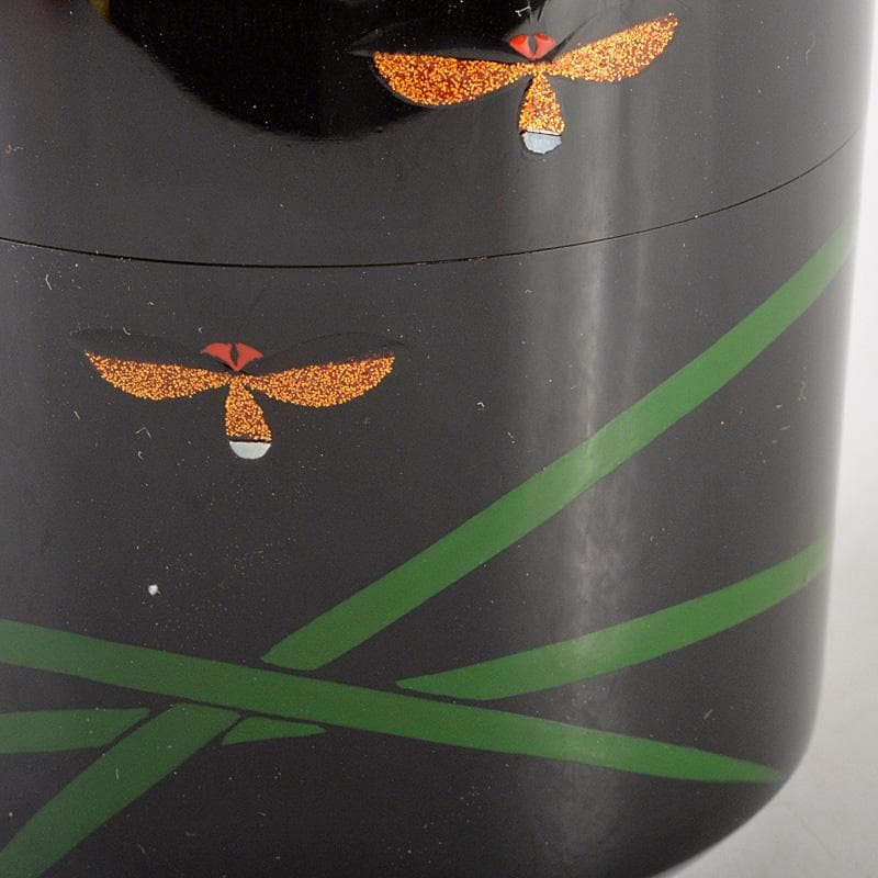 茶道具 中村宗悦作 即中斎好 螺鈿装飾 蛍早苗 雪吹棗 共箱 V