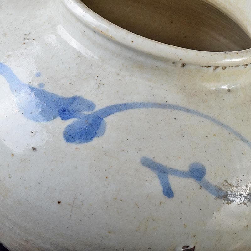 朝鮮美術 李朝 高麗白磁 染付 壷 V R7947B