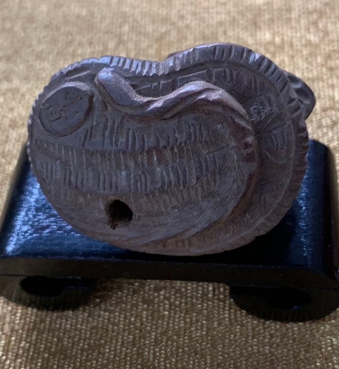 時代物根付 蛙 カエル 在銘あり細密細工 和装