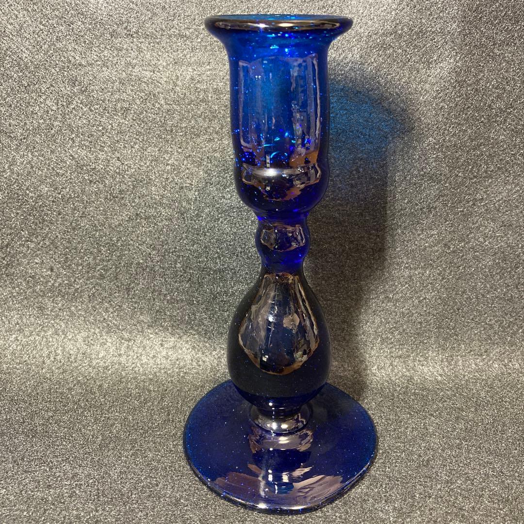 倉敷ガラス 小谷眞三 小谷真三 キャンドルスタンド 蝋燭立て 吹き