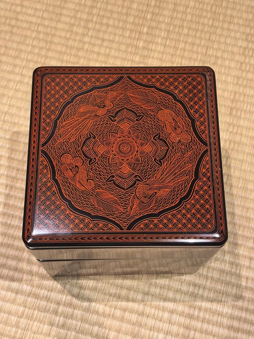 讃岐漆器 筒井隆之 造 蒟醤塗 三段重箱 伝統工芸 讃岐 香川漆器 茶懐石